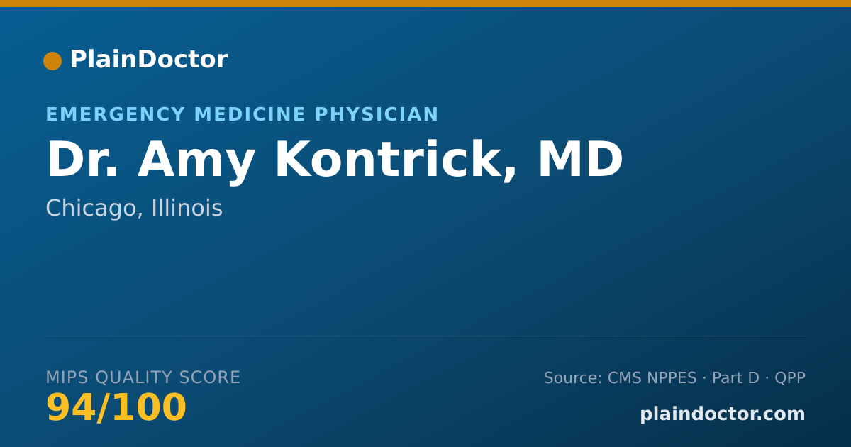 Shareable card for Amy Kontrick, MD - Emergency Medicine Physician, Chicago, IL