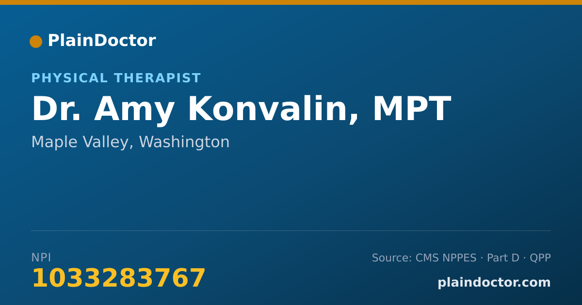 Shareable card for Amy Konvalin, MPT - Physical Therapist, Maple Valley, WA