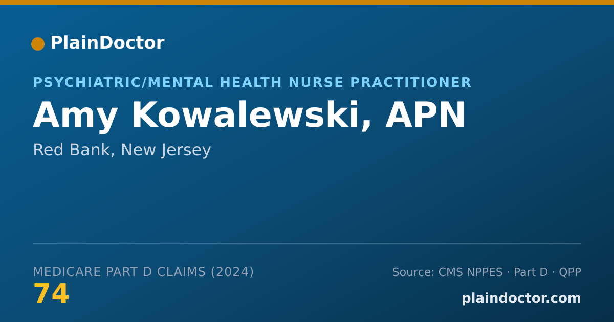 Shareable card for Amy Kowalewski, APN - Psychiatric/Mental Health Nurse Practitioner, Red Bank, NJ