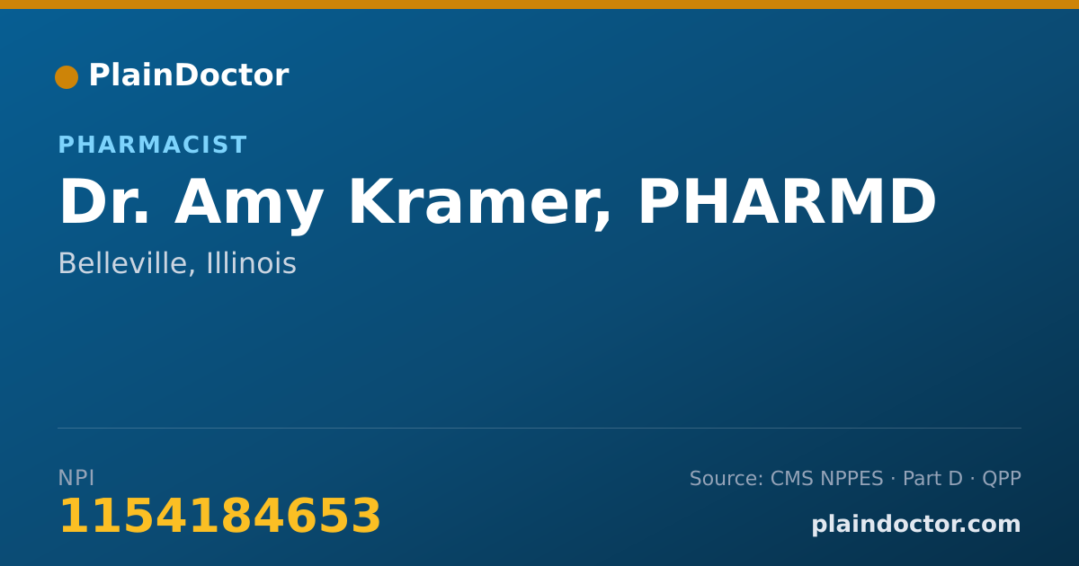 Shareable card for Amy Kramer, PHARMD - Pharmacist, Belleville, IL