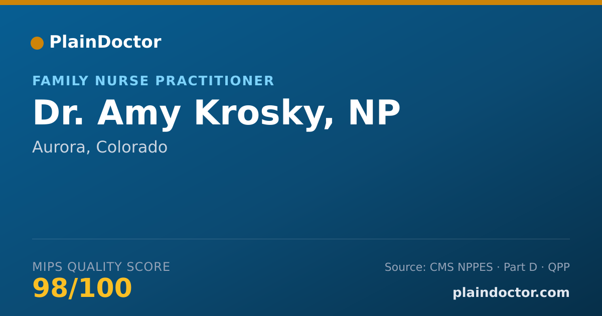 Shareable card for Amy Krosky, NP - Family Nurse Practitioner, Aurora, CO