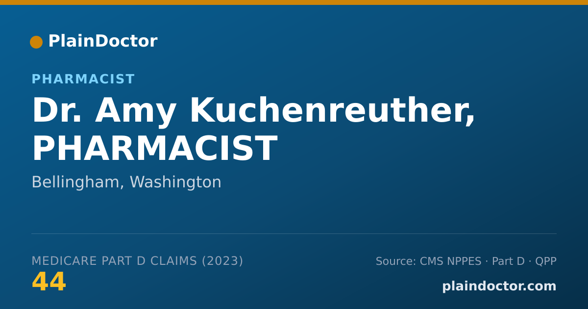 Shareable card for Amy Kuchenreuther, PHARMACIST - Pharmacist, Bellingham, WA