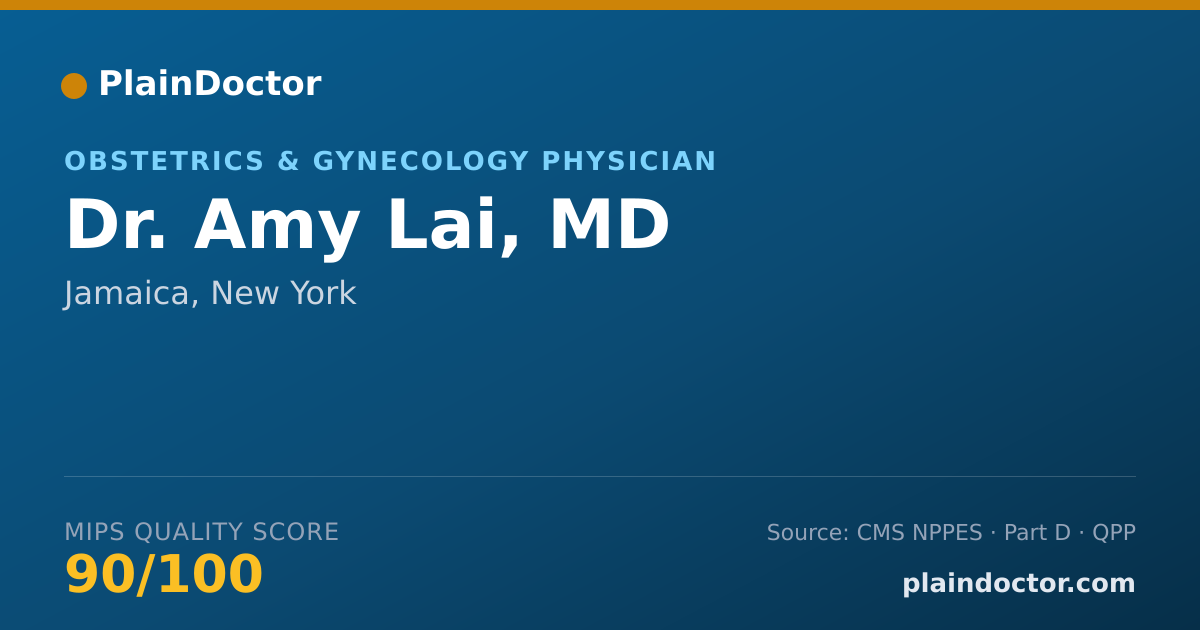 Shareable card for Amy Lai, MD - Obstetrics & Gynecology Physician, Jamaica, NY