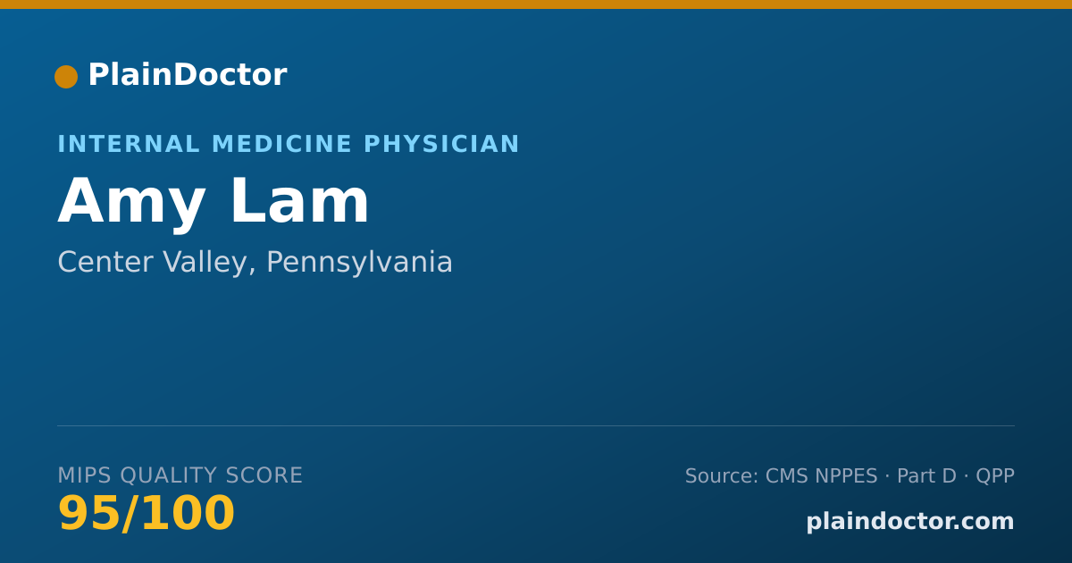 Shareable card for Amy Lam - Internal Medicine Physician, Center Valley, PA