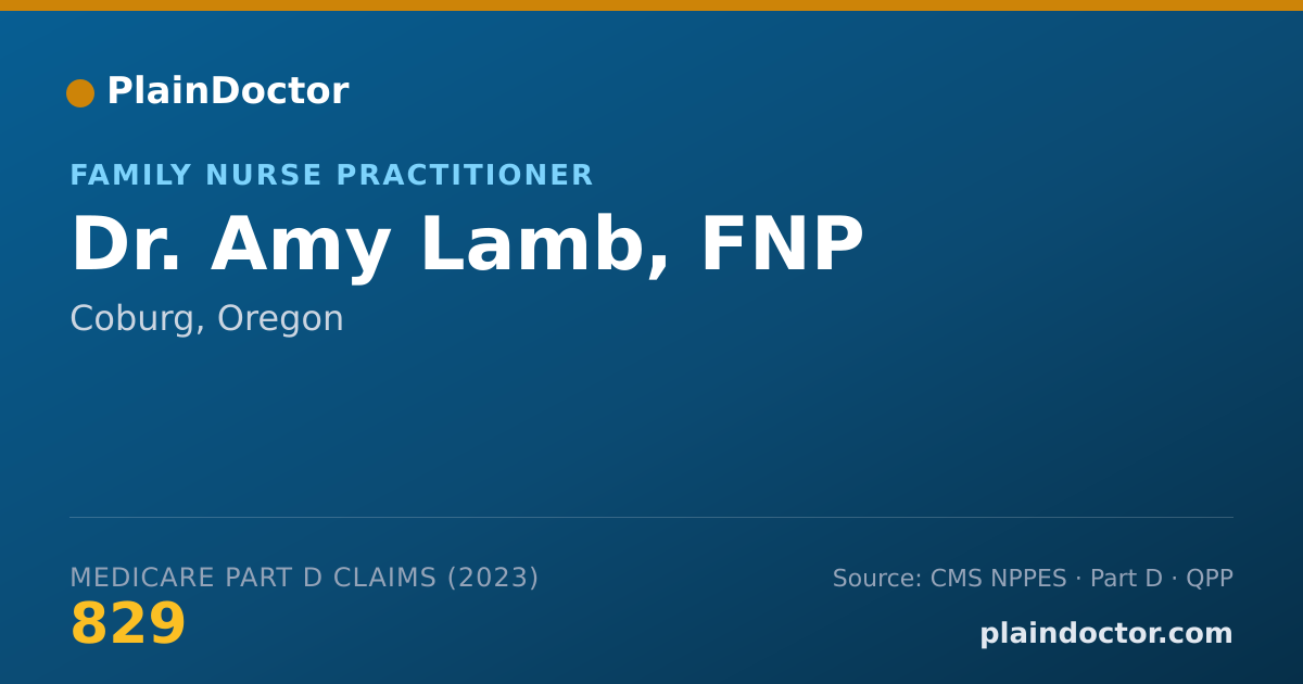 Shareable card for Amy Lamb, FNP - Family Nurse Practitioner, Coburg, OR