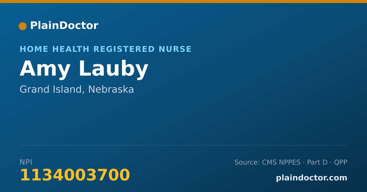 Shareable card for Amy Lauby - Home Health Registered Nurse, Grand Island, NE