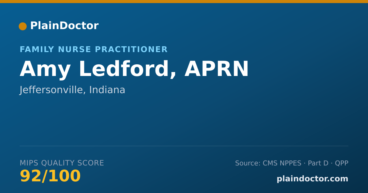 Shareable card for Amy Ledford, APRN - Family Nurse Practitioner, Jeffersonville, IN