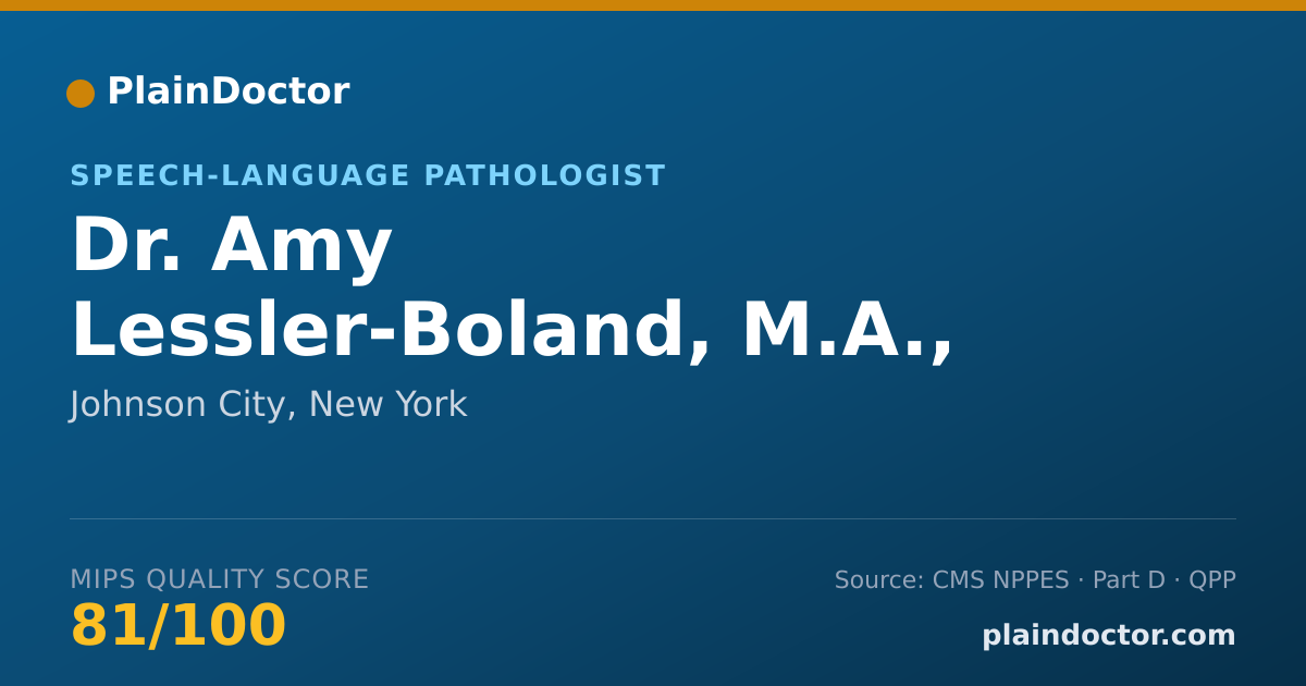 Shareable card for Amy Lessler-Boland, M.A., CCC-A/SLP - Speech-Language Pathologist, Johnson City, NY
