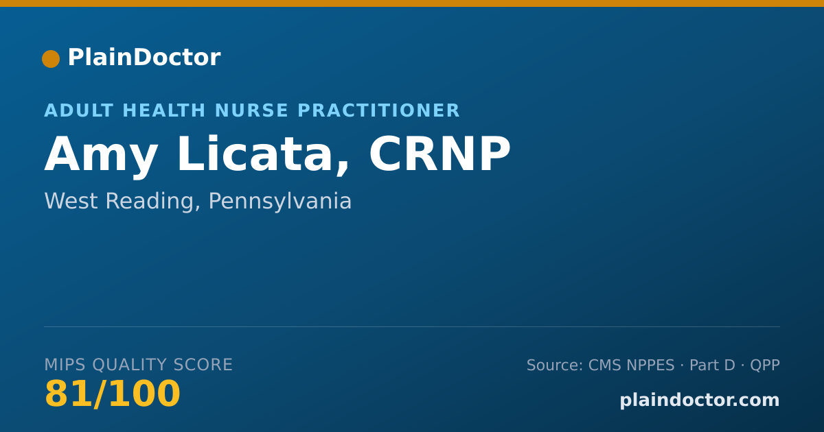 Shareable card for Amy Licata, CRNP - Adult Health Nurse Practitioner, West Reading, PA