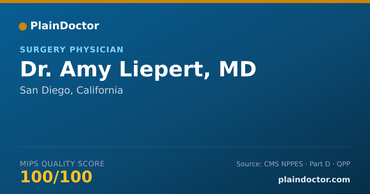 Shareable card for Amy Liepert, MD - Surgery Physician, San Diego, CA