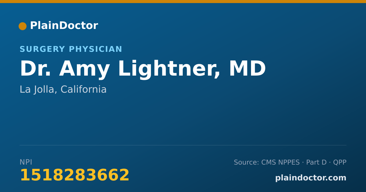 Shareable card for Amy Lightner, MD - Surgery Physician, La Jolla, CA