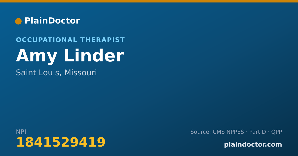 Shareable card for Amy Linder - Occupational Therapist, Saint Louis, MO