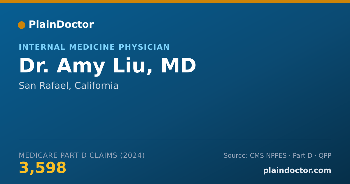 Shareable card for Amy Liu, MD - Internal Medicine Physician, San Rafael, CA