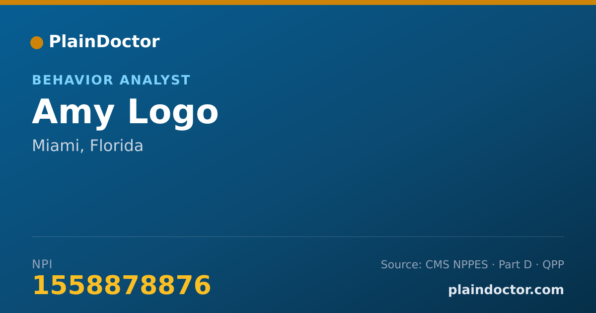 Shareable card for Amy Logo - Behavior Analyst, Miami, FL