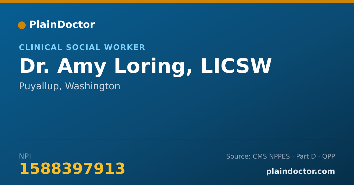 Shareable card for Amy Loring, LICSW - Clinical Social Worker, Puyallup, WA