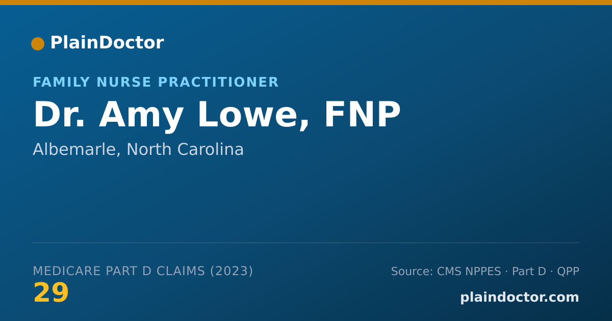Shareable card for Amy Lowe, FNP - Family Nurse Practitioner, Albemarle, NC