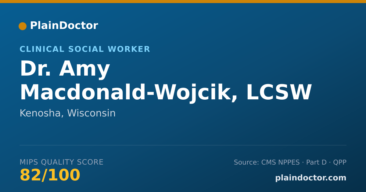 Shareable card for Amy Macdonald-Wojcik, LCSW - Clinical Social Worker, Kenosha, WI