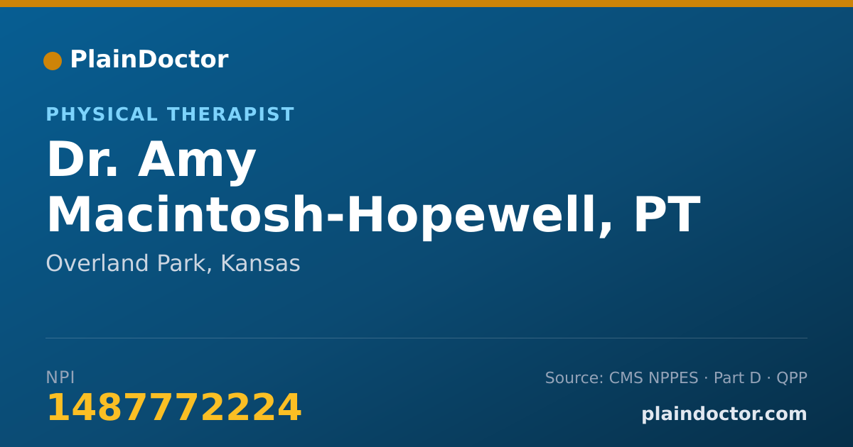 Shareable card for Amy Macintosh-Hopewell, PT - Physical Therapist, Overland Park, KS