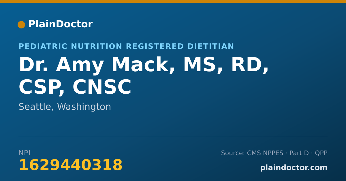Shareable card for Amy Mack, MS, RD, CSP, CNSC - Pediatric Nutrition Registered Dietitian, Seattle, WA
