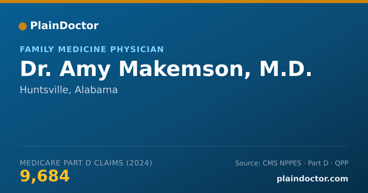 Shareable card for Amy Makemson, M.D. - Family Medicine Physician, Huntsville, AL