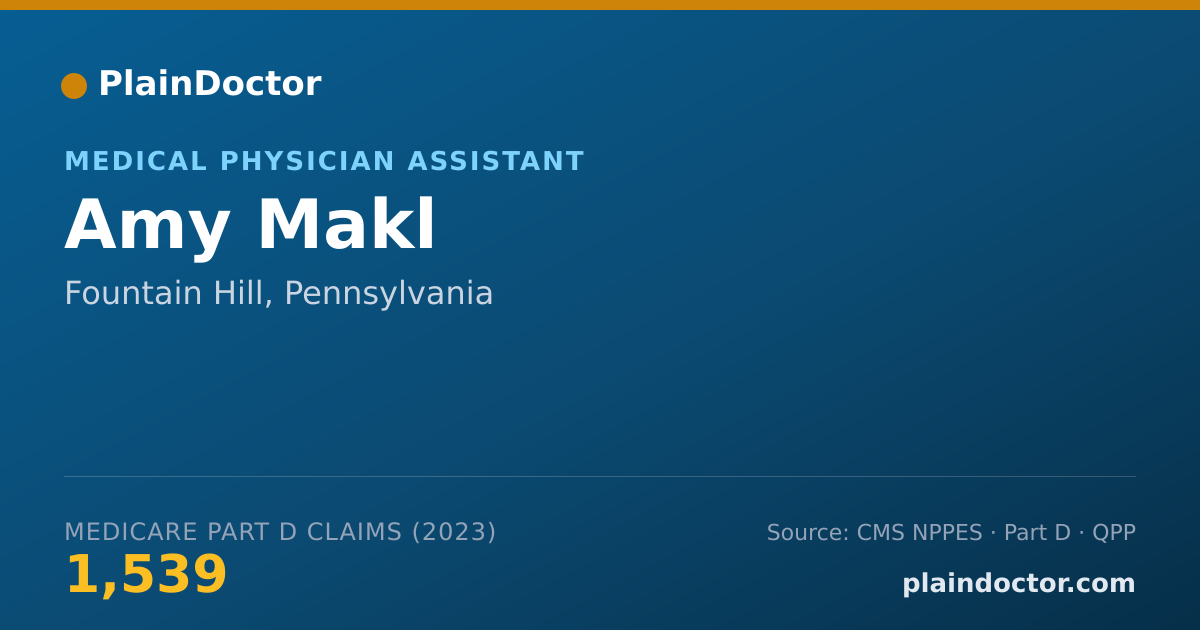 Shareable card for Amy Makl - Medical Physician Assistant, Fountain Hill, PA