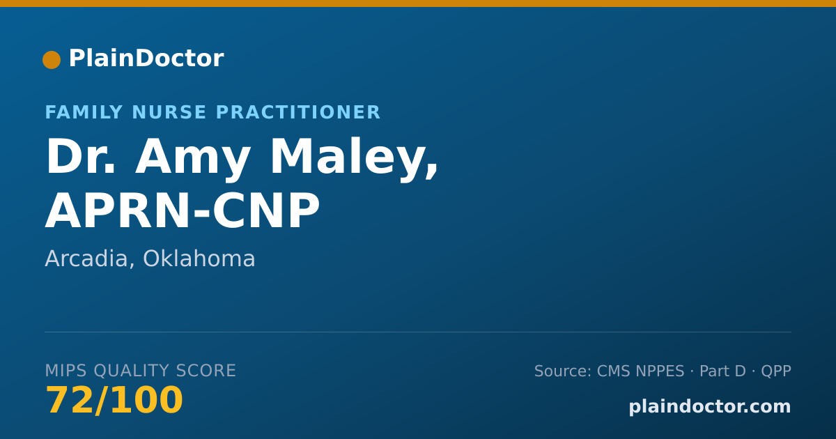 Shareable card for Amy Maley, APRN-CNP - Family Nurse Practitioner, Arcadia, OK