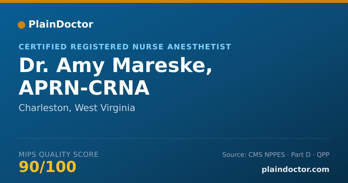Shareable card for Amy Mareske, APRN-CRNA - Certified Registered Nurse Anesthetist, Charleston, WV