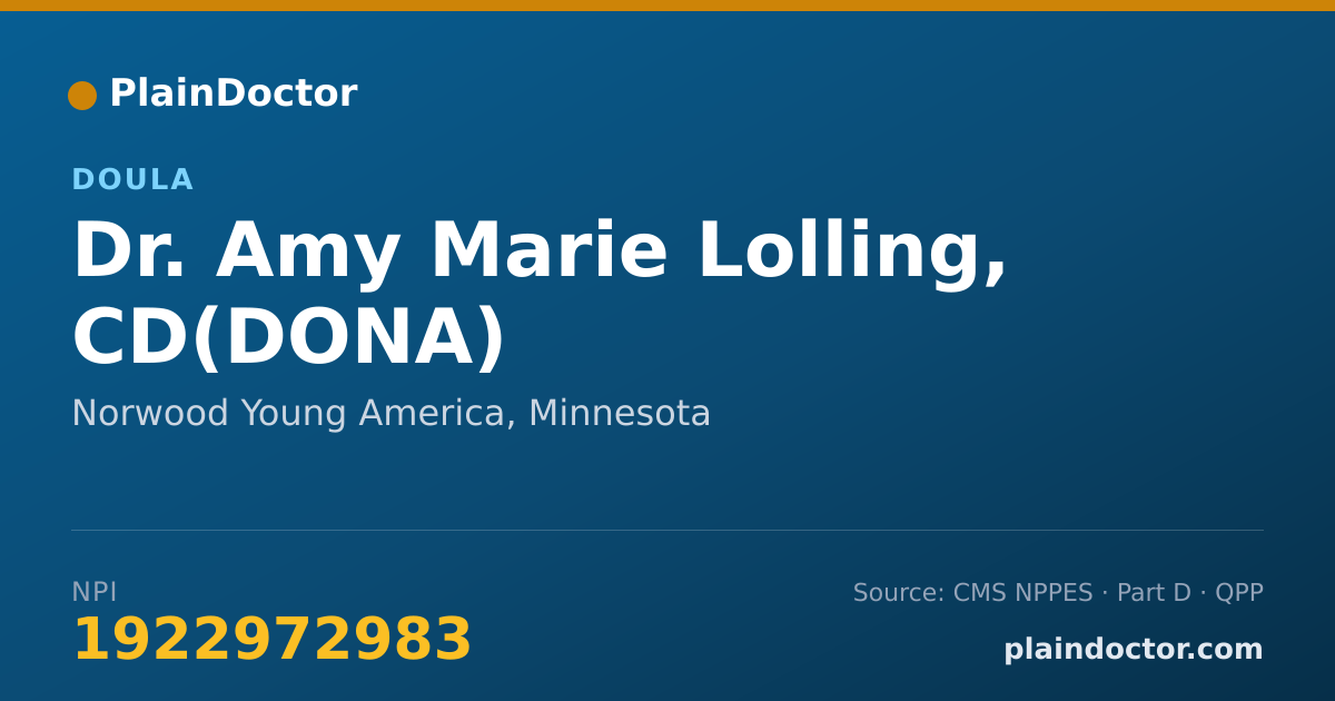 Shareable card for Amy Marie Lolling, CD(DONA) - Doula, Norwood Young America, MN