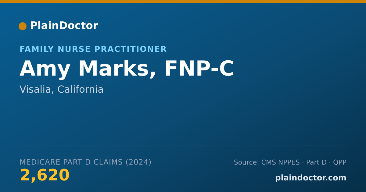 Shareable card for Amy Marks, FNP-C - Family Nurse Practitioner, Visalia, CA