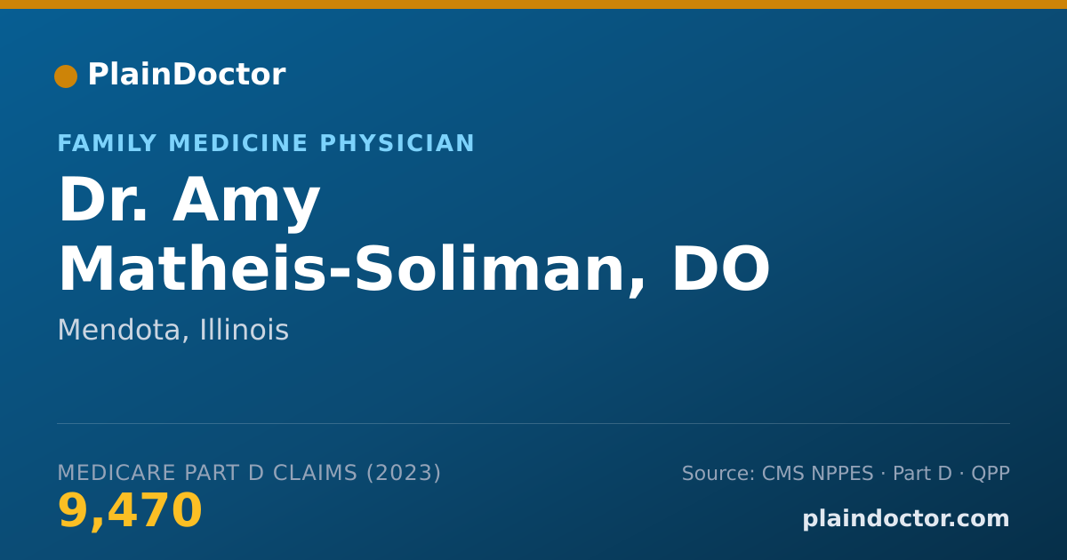 Shareable card for Amy Matheis-Soliman, DO - Family Medicine Physician, Mendota, IL