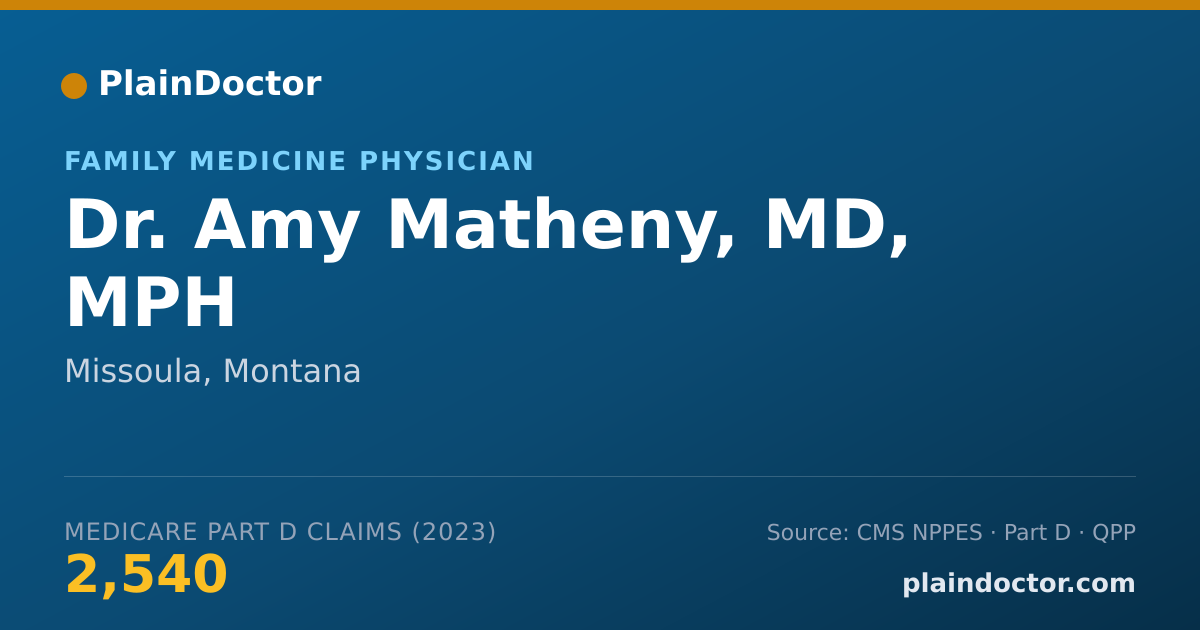 Shareable card for Amy Matheny, MD, MPH - Family Medicine Physician, Missoula, MT