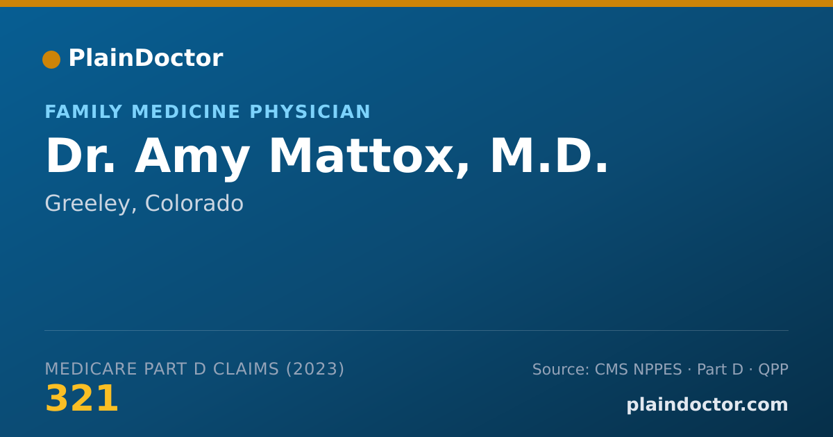 Shareable card for Amy Mattox, M.D. - Family Medicine Physician, Greeley, CO