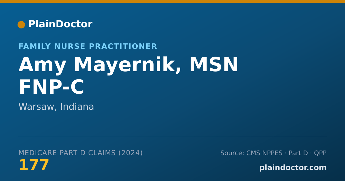 Shareable card for Amy Mayernik, MSN FNP-C - Family Nurse Practitioner, Warsaw, IN