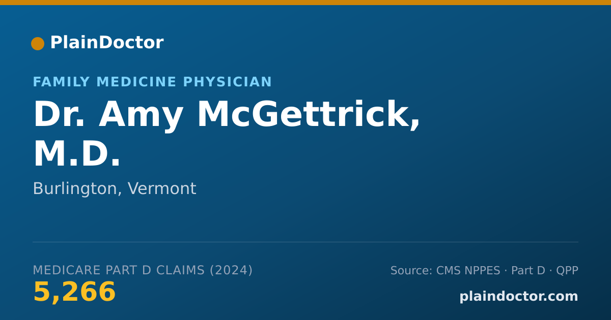 Shareable card for Amy McGettrick, M.D. - Family Medicine Physician, Burlington, VT