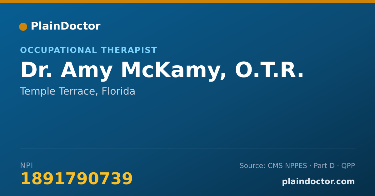 Shareable card for Amy McKamy, O.T.R. - Occupational Therapist, Temple Terrace, FL