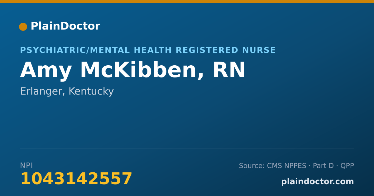 Shareable card for Amy McKibben, RN - Psychiatric/Mental Health Registered Nurse, Erlanger, KY