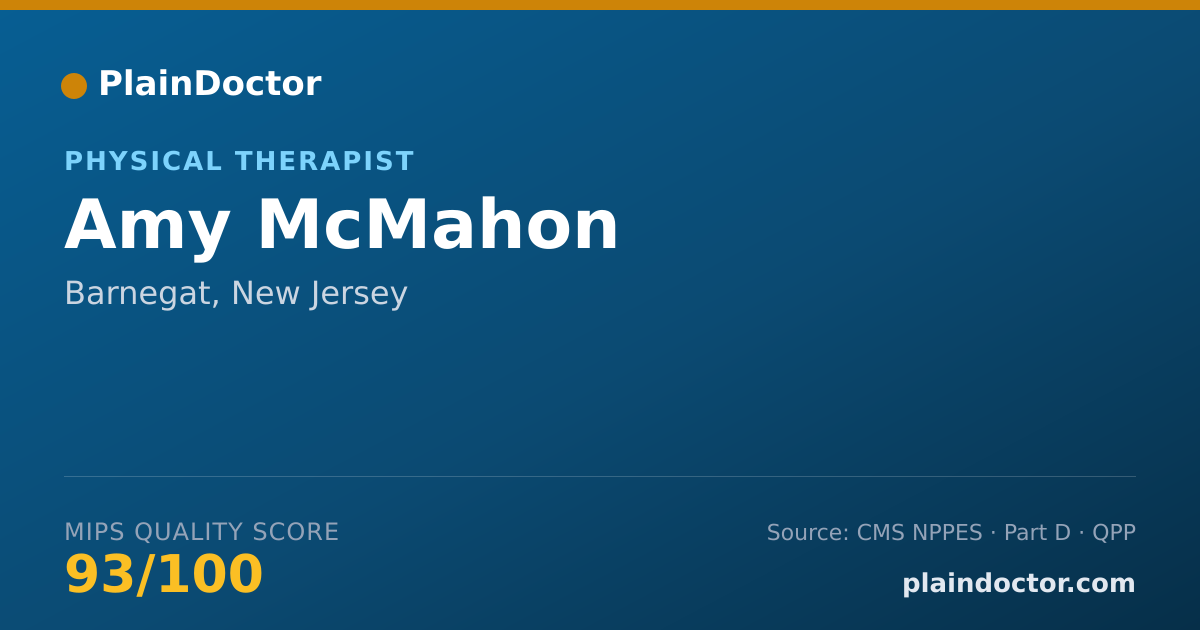 Shareable card for Amy McMahon - Physical Therapist, Barnegat, NJ
