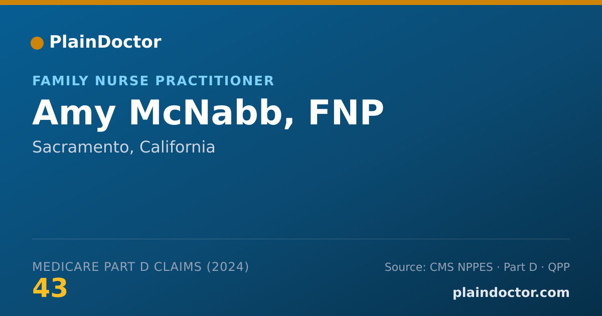 Shareable card for Amy McNabb, FNP - Family Nurse Practitioner, Sacramento, CA