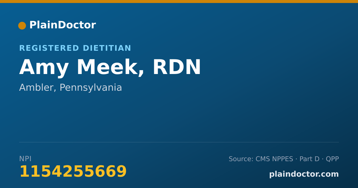 Shareable card for Amy Meek, RDN - Registered Dietitian, Ambler, PA