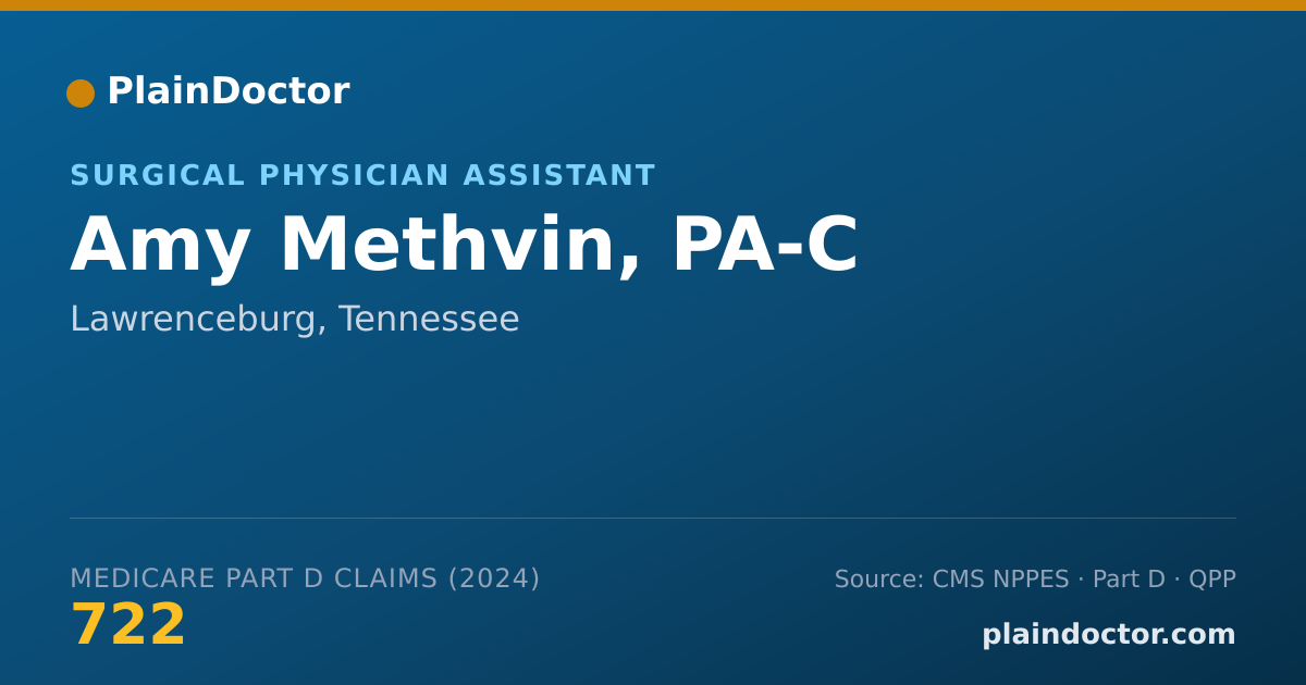 Shareable card for Amy Methvin, PA-C - Surgical Physician Assistant, Lawrenceburg, TN