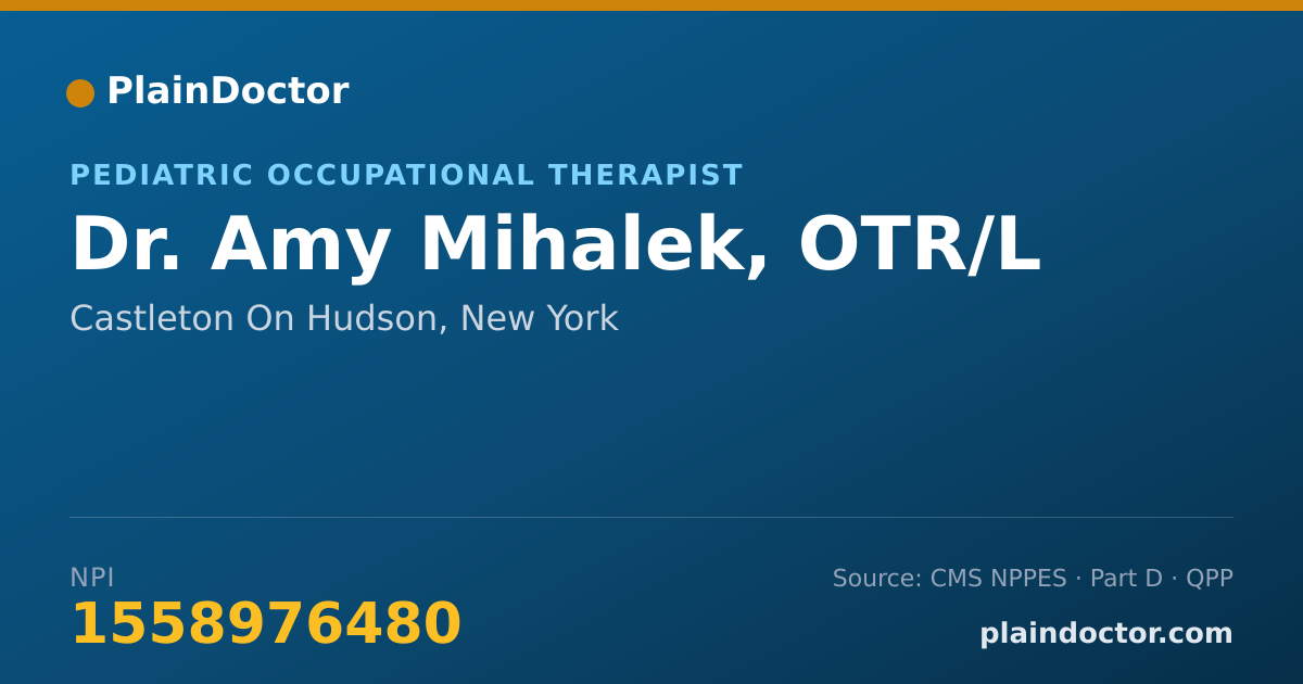 Shareable card for Amy Mihalek, OTR/L - Pediatric Occupational Therapist, Castleton On Hudson, NY