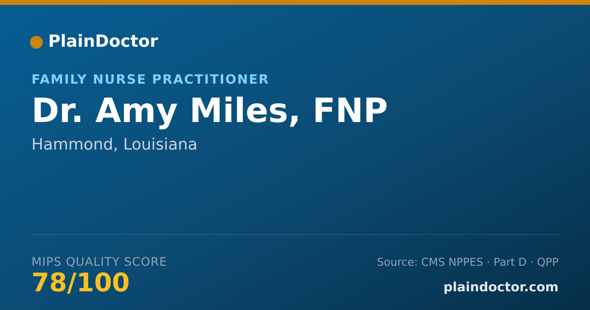 Shareable card for Amy Miles, FNP - Family Nurse Practitioner, Hammond, LA