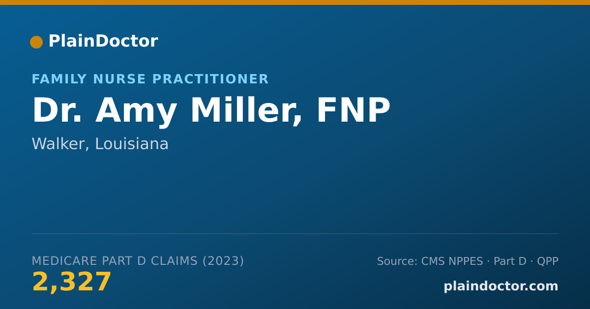 Shareable card for Amy Miller, FNP - Family Nurse Practitioner, Walker, LA