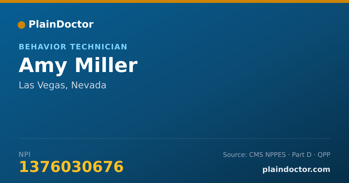 Shareable card for Amy Miller - Behavior Technician, Las Vegas, NV