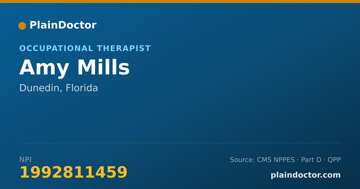 Shareable card for Amy Mills - Occupational Therapist, Dunedin, FL