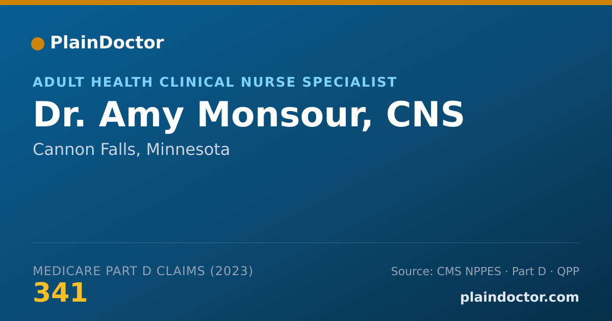 Shareable card for Amy Monsour, CNS - Adult Health Clinical Nurse Specialist, Cannon Falls, MN