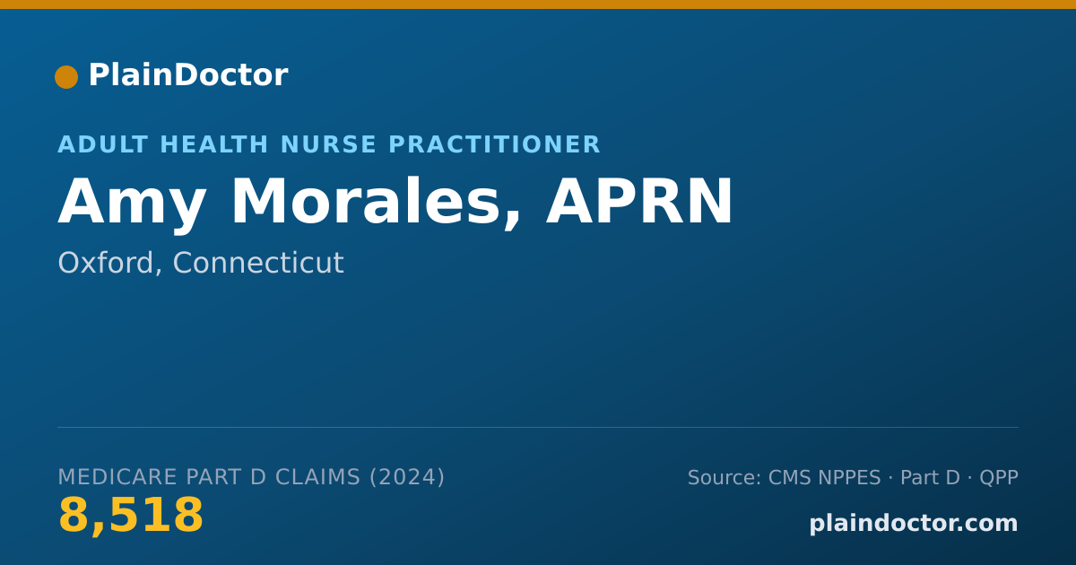 Shareable card for Amy Morales, APRN - Adult Health Nurse Practitioner, Oxford, CT