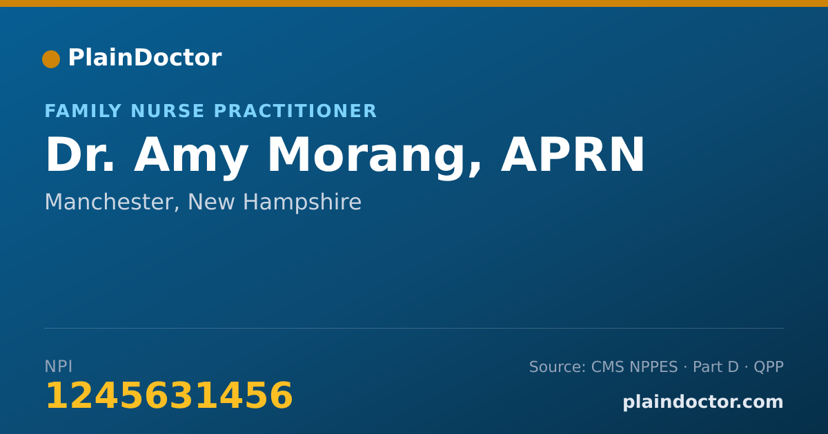 Shareable card for Amy Morang, APRN - Family Nurse Practitioner, Manchester, NH