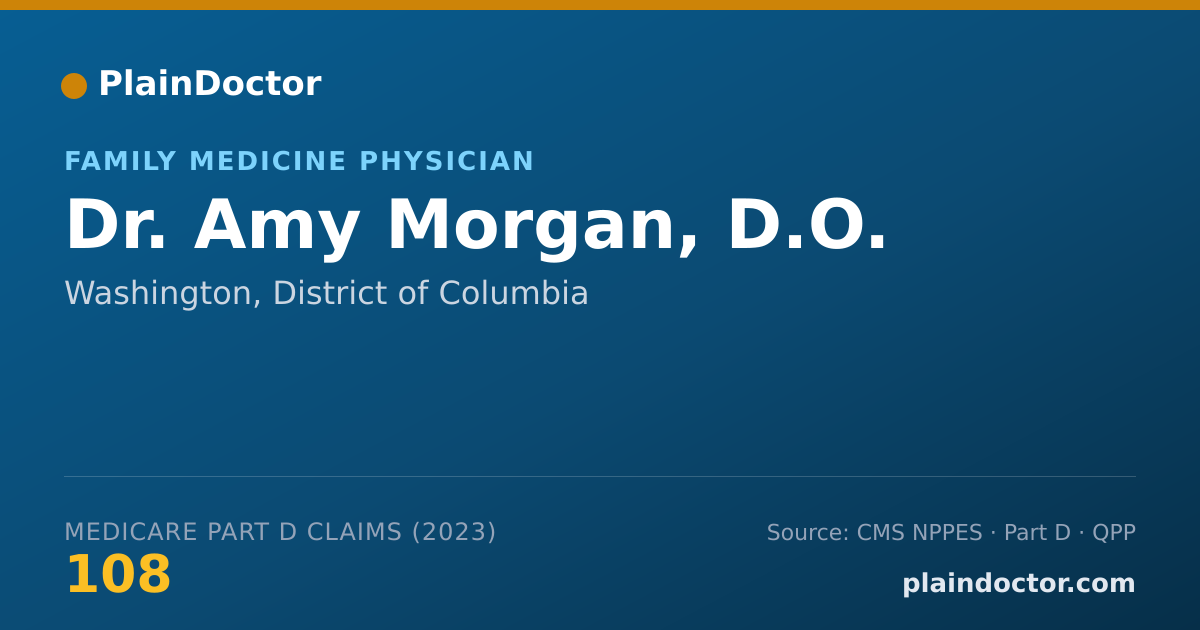 Shareable card for Amy Morgan, D.O. - Family Medicine Physician, Washington, DC