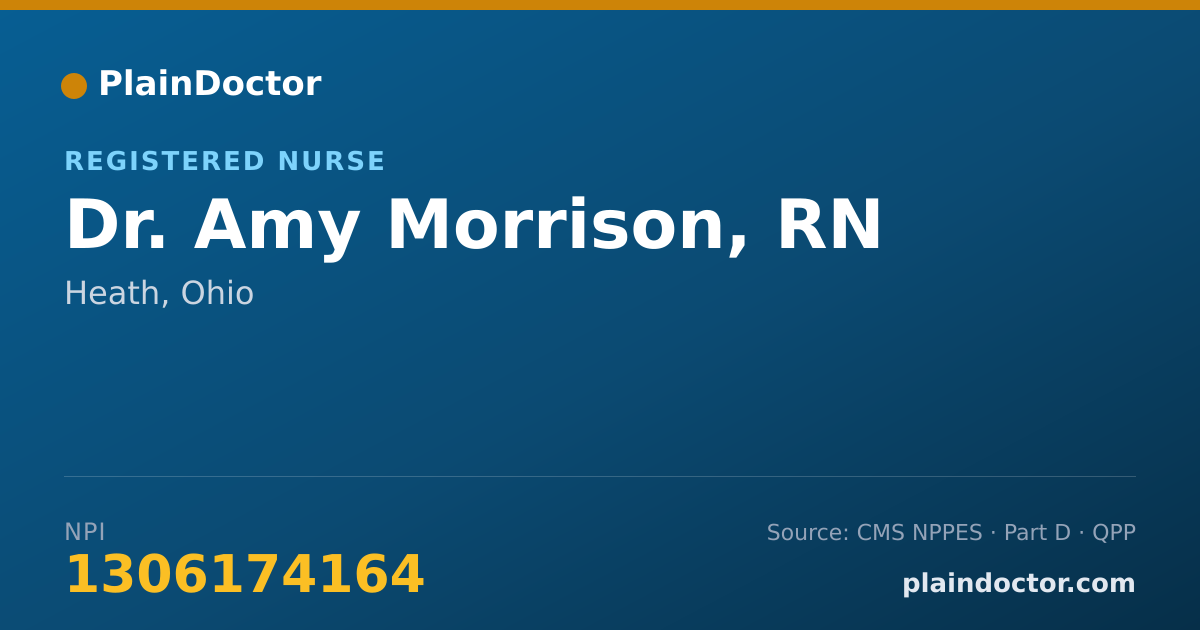 Shareable card for Amy Morrison, RN - Registered Nurse, Heath, OH